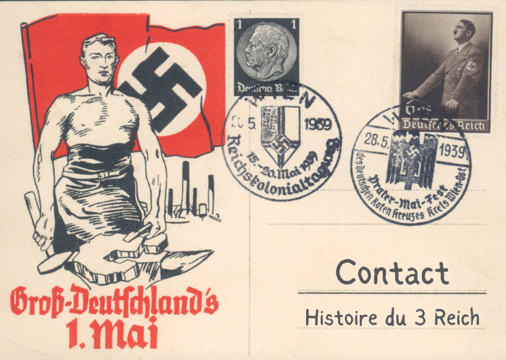 Contact Post Card Histoire du troisième Reich Menu